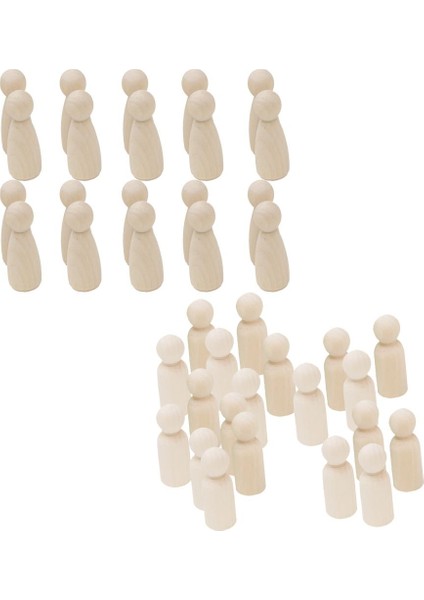 40 Paket 65MM Bitmemiş Ahşap Bebekler, Peg Insanlar, Bebek Gövdeleri, Ahşap (Yurt Dışından)