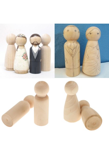 40 Paket 65MM Bitmemiş Ahşap Bebekler, Peg Insanlar, Bebek Gövdeleri, Ahşap (Yurt Dışından) modelleri