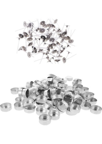 100 Adet Önceden Ağlamalı Pamuk Mum Fitilleri Sekmeli + 100 Adet Tutucu (Yurt Dışından)