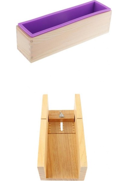 Mor Silikon Somun 900ML Ahşap Parça Ayarlanabilir Ahşap Sabun Somun Kesici, El Yapımı Sabun Yapımı El Sanatları Için (Yurt Dışından)