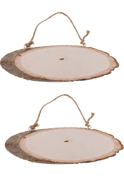 2 Adet Doğal Ahşap Dilimler Ağaç 10 x 3 '' Oval Diy ile (Yurt Dışından)