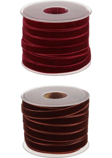 Kırmızı Için 20 Yarda 10MM Genişliğinde Kadife Şerit Rulo (Yurt Dışından)