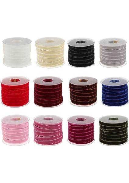 Kırmızı Için 20 Yarda 10MM Genişliğinde Kadife Şerit Rulo (Yurt Dışından) fiyatları
