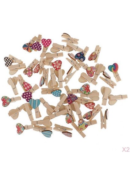 100PCS Mini Ahşap Mandallar Düğün Fotoğraf Kağıt Pimleri Clothespin Ahşap Klipsler (Yurt Dışından)