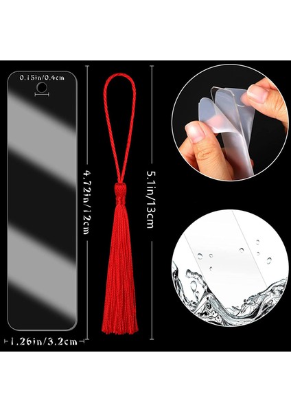 51PCS Dikdörtgen Boş Ahşap ve Akrilik Yer Imleri El Sanatları String ile Asılı Etiketler 15PCS Akrilik + 36PCS Ahşap (Yurt Dışından) indirimleri