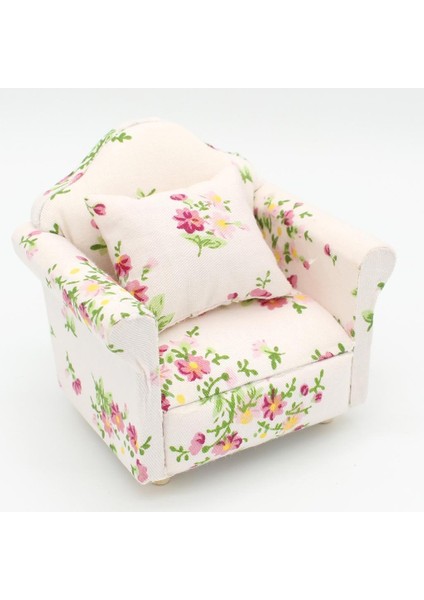 1:12 Dıy Minyatür Dollhouse Çiçekler Desenli Kanepe Kanepe Yastıkları Tablo Kiti (Yurt Dışından)