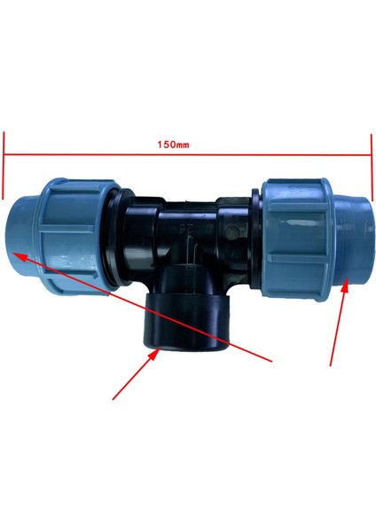 Pe 20/25/32MM Iplik Tüp Bağlantı Parçaları Hızlı Konektör Su Borusu Konektörleri 3 Yollu Dişi 25MM (Yurt Dışından)