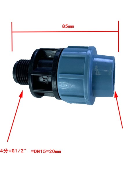 Plastik Erkek/dişi Hızlı Konektör Adaptörü Su Borusu Konektörleri Boru Parçaları Düz Erkek 20MM (Yurt Dışından)