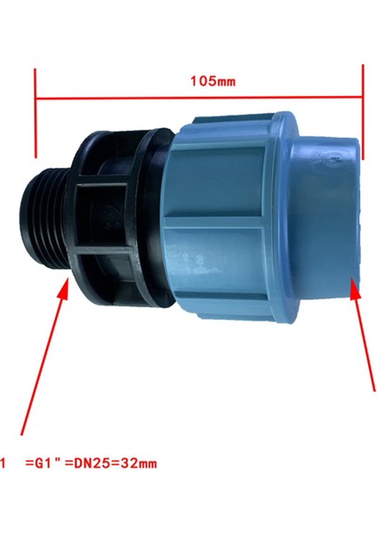 Plastik 20/25/32MM Iplik Tüp Bağlantı Parçaları Hızlı Konektör Bağlantı Parçaları Düz Erkek 32MM (Yurt Dışından)