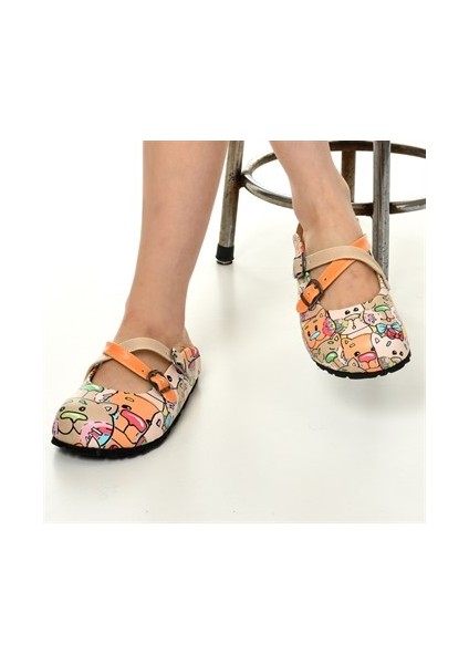 Azizsahinshoes 5413 Hayvan Desenli Çapraz Sabo Terlik