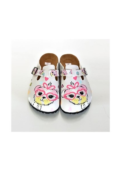 Azizsahinshoes 6311 Gözlüklü Köpek Sabo Terlik