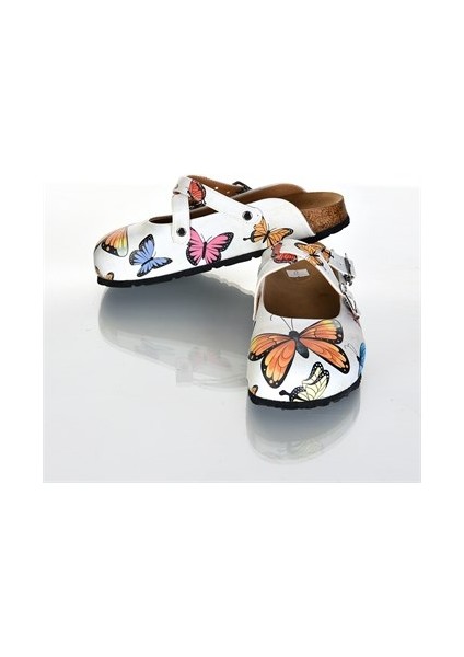 Azizsahinshoes 6289 Turuncu Kelebek Çapraz Sabo Terlik indirimleri