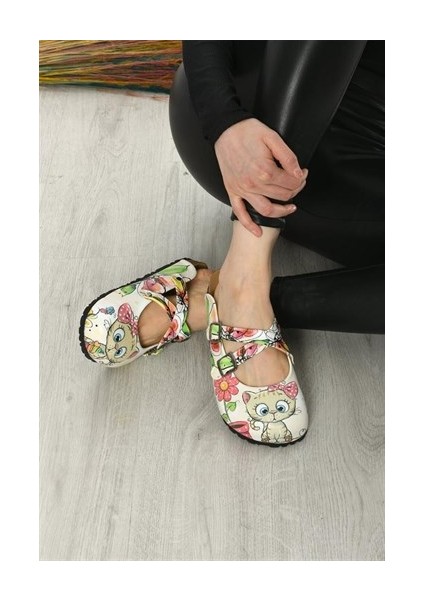 Azizsahinshoes 6299 Yavru Kedi Çapraz Sabo Terlik