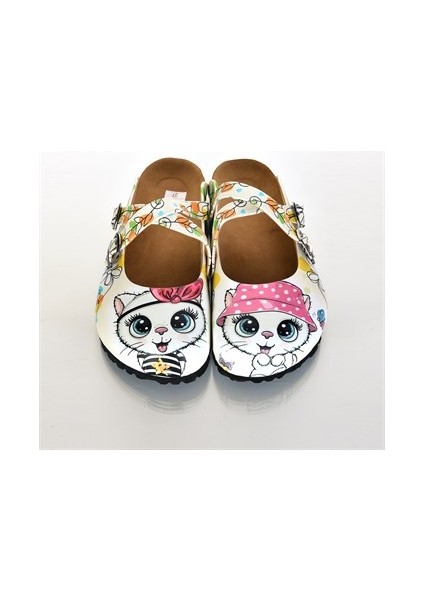 Azizsahinshoes 6301 Şapkalı Kedi Çapraz Sabo Terlik