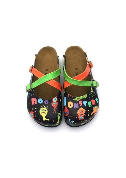 Azizsahinshoes 5401 Boo Monster Çapraz Sabo Terlik