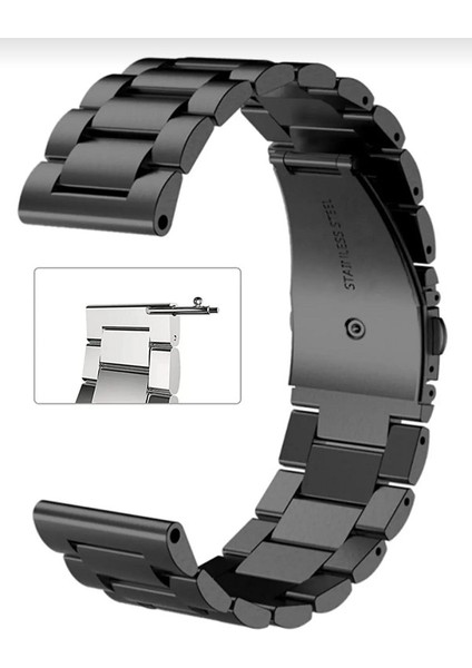 46 mm Uyumlu Saat Kordonu Paslanmaz Çelik Siyah modelleri