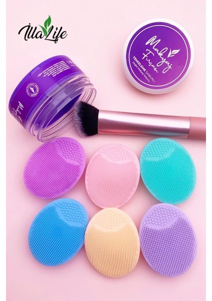 ✨🧼🧽💥İlla Life Pure Clean Makyaj Fırçası & Süngeri Temizleme Sabunu + Silikon Mat fırsatları
