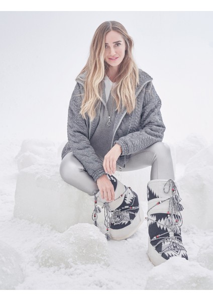 Şahika Ercümen x Koton - Örgü Görünümlü Cepli Fermuarlı Ceket