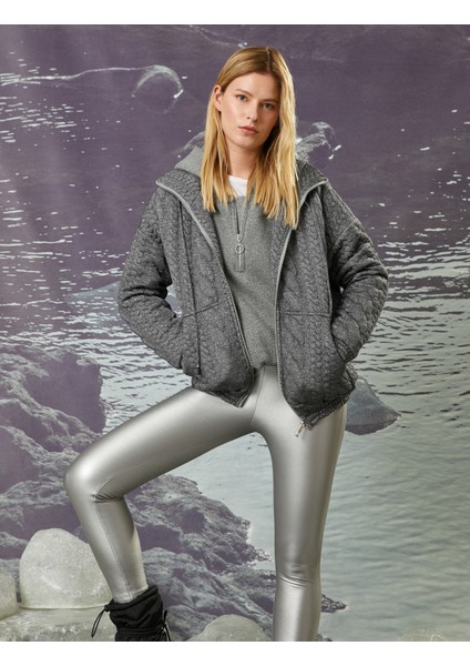 Şahika Ercümen x Koton - Örgü Görünümlü Cepli Fermuarlı Ceket fiyatları