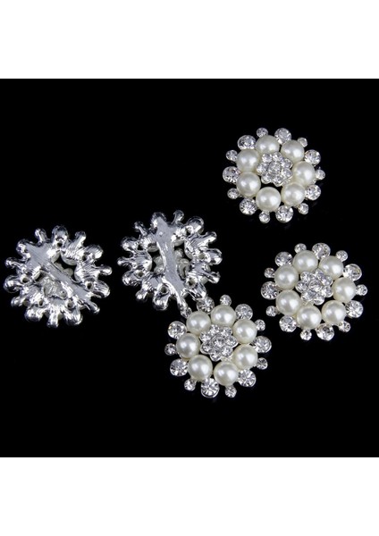 5pcs Çiçek Düğmesi Elbise Zanaat Diy Süslemeler 30MM Beyaz (Yurt Dışından)
