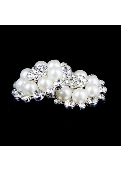 5pcs Çiçek Düğmesi Elbise Zanaat Diy Süslemeler 30MM Beyaz (Yurt Dışından)