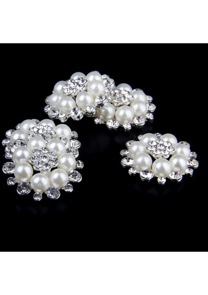 5pcs Çiçek Düğmesi Elbise Zanaat Diy Süslemeler 30MM Beyaz (Yurt Dışından)