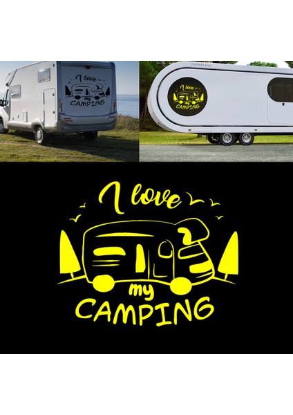 I Love Camping Kamp Karavan STICKER-S1744