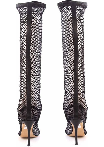 Deri Kadın Topuklu Çizme 53620 fırsatları