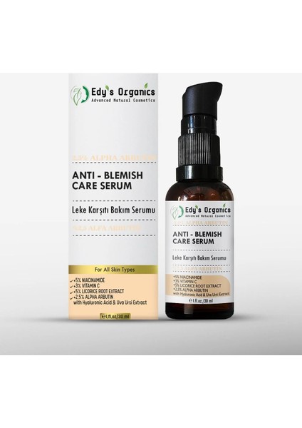 | %2,5 Alfa-Arbutin + %5 Meyan Kökü + %5 Niasinamid + %3 C Vitamini | 30 ml