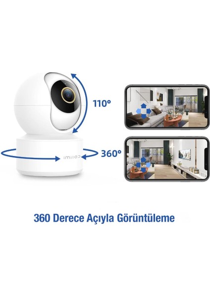 İmilab C21 4 Mp Hareket Algılama Özelliği 360° Dönebilen Akıllı Ev Ip Kamera