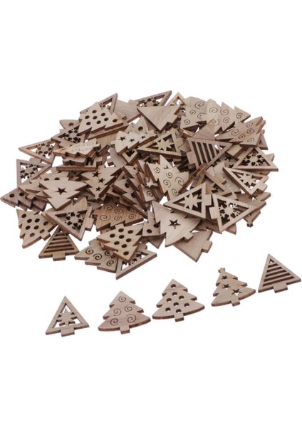 100PCSKAHVERENGI Noel Ağacı Diy Zanaatkahverengi Süslemeler Cazibeler 100 Adet Ağaç Ağaç(Yurt Dışından) indirimleri