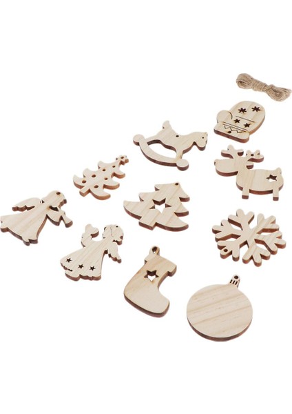10PCS Minikahverengi Parçalar Hediye Etiketleri Xmas Ev Süsleri Süsleme Diy(Yurt Dışından)