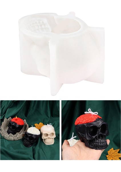 3D Kafatası Silikon Mum Çikolata Alçı Kalıp Reçine Korku fırsatları