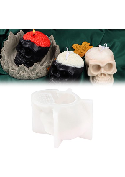 3D Kafatası Silikon Mum Çikolata Alçı Kalıp Reçine Korku indirimleri