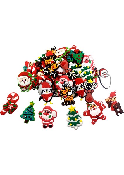 Plastik Düz Sırtlı Noel Zanaat Sevimli Balçık Cazibe Düğmesi Set Süsleme 100PCS(Yurt Dışından) modelleri