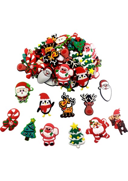 Plastik Düz Sırtlı Noel Zanaat Sevimli Balçık Cazibe Düğmesi Set Süsleme 100PCS(Yurt Dışından) fırsatları