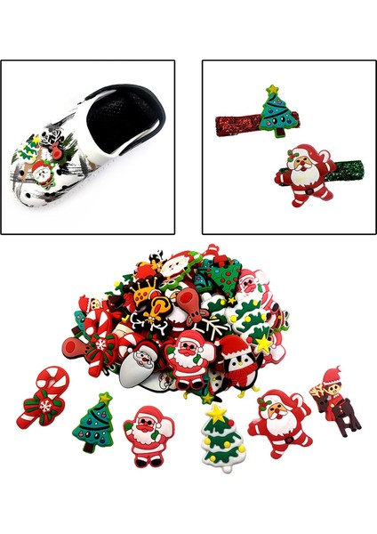 Plastik Düz Sırtlı Noel Zanaat Sevimli Balçık Cazibe Düğmesi Set Süsleme 100PCS(Yurt Dışından) indirimleri