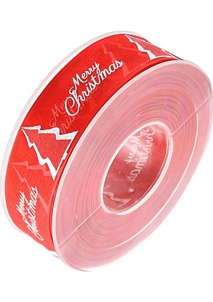 25MM x 20M Mutlu Noel Şeritleri Tatil Hediye Sarma Dıy Için Makara ile
