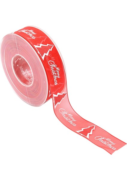 25MM x 20M Mutlu Noel Şeritleri Tatil Hediye Sarma Dıy Için Makara ile indirimleri