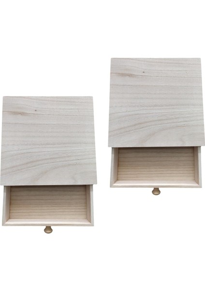 2pcskahverengi Çay Saklama Kutusu Organizatör Stand Tutucu Çekmece Mücevher Biberler Tutucu - 8.94 x 8.94 x 1.06INCH (Yurt Dışından)