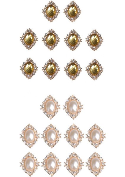 20 Rhinestone Dikiş Düğmeleri Seti Düz Arka Cabochons Dıy Süslemeler Dekor (Yurt Dışından)