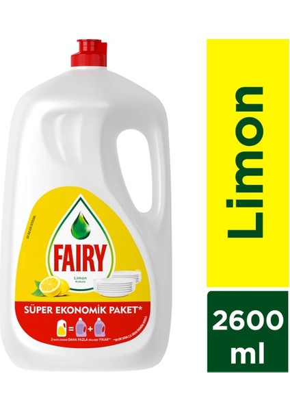 Sıvı Bulaşık Deterjanı Limonlu 2600 ml 6 Adet