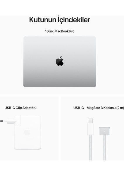 MacBook Pro M2 Pro 16GB 1TB SSD macOS 16" Taşınabilir Bilgisayar Gümüş MNWD3TU/A