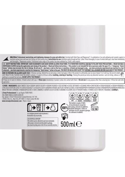 L'oreal Paris L'oreal Çok Açık Sarı, Gri ve Beyaz Saçlar Için Renk Dengeleyici Mor Şampuanı 500 ml modelleri