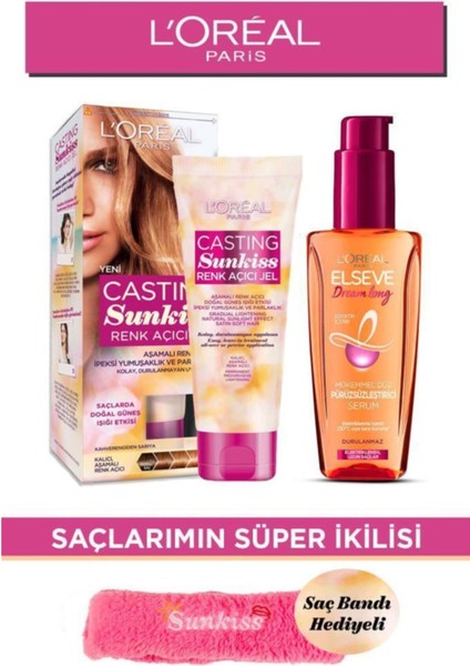 L'Oréal Paris L'oreal Paris Casting Sunkiss Renk Açıcı Jel + Elseve Dream Long Mükemmel Düz Pürüzsüzleştirici Ser