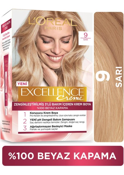 L'Oréal Paris L'oreal Paris Excellence Creme Saç Boyası 9 Sarı