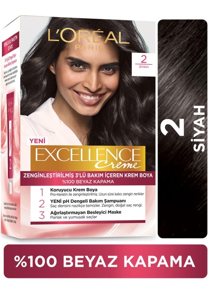 L'oreal Paris Excellence Creme Saç Boyası 2 Siyah