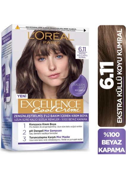 L'oreal Paris Excellence Cool Creme 6.11 Ekstra Küllü Koyu Kumral