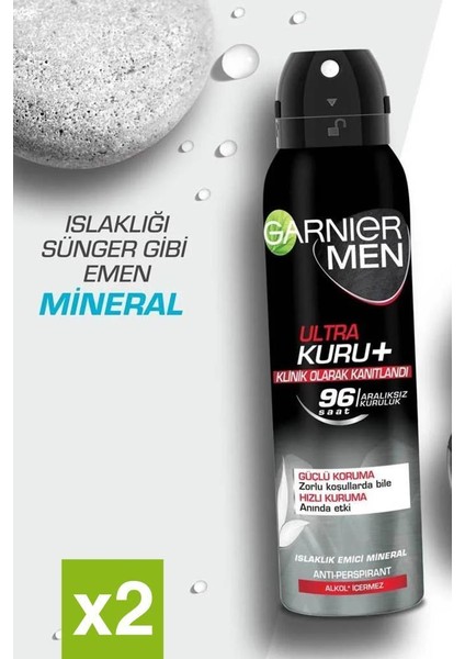 Men Ultra Kuru Deodorant 150 ml X2