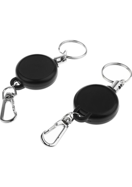 2pcs / Set Dayanıklı 60CM Çelik Tel Geri Çekilebilir Anahtarlık (Yurt Dışından)